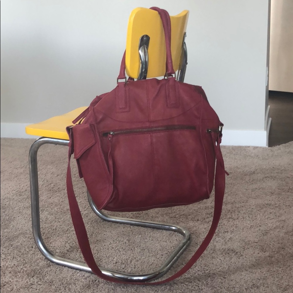 Sundance Catalog leather purse bag raspberry red